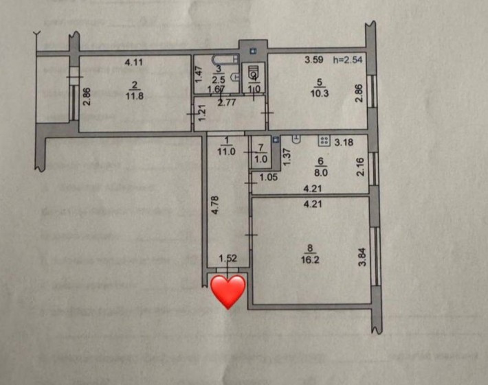 3-комнатная на низком этаже в 9-этажном доме. - фото 1