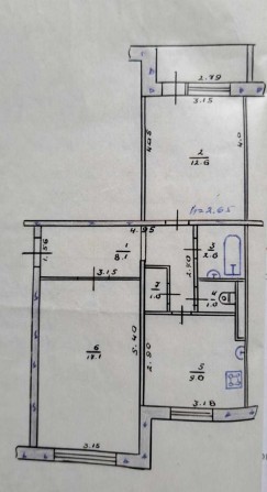 Продам 2-х кімнатну квартиру м-н 4-66 5/5 - фото 1