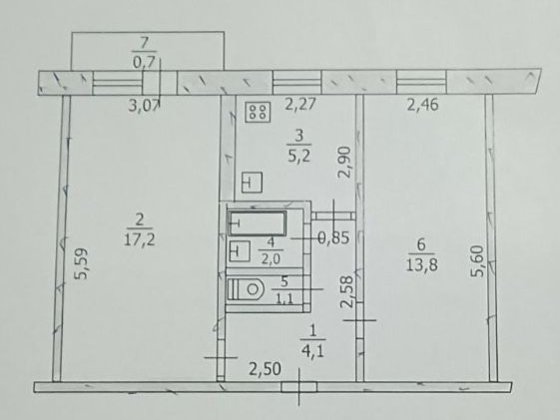 Продам  двухкомнатную квартиру Павлоград