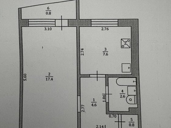 Продам однокімнатну квартиру Южноукраинск