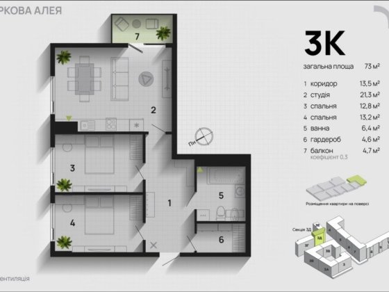 Продам квартиру ЖК Паркова Алея Угорники