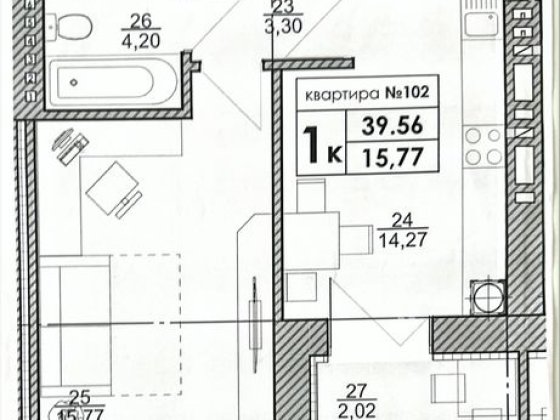 Продам 1 кімнатну квартиру Святопетровское
