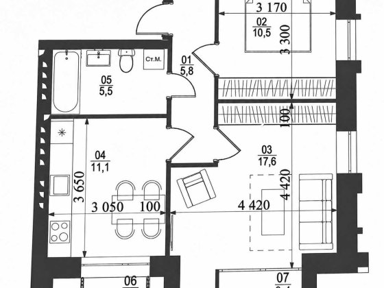 Продаж 2-кімнатної квартири 51,18 м² у ЖК City Lake, Білогородка — низькоповерховий комплекс біля оз Білогородка