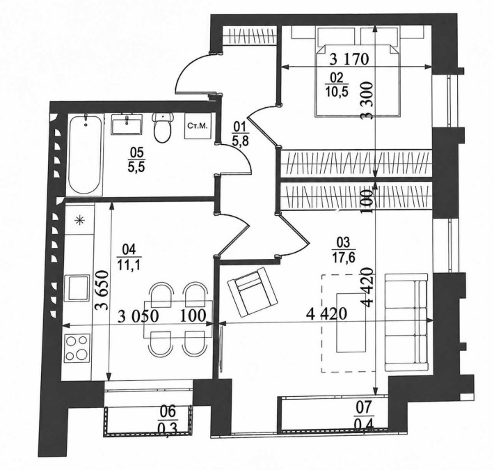 Продаж 2-кімнатної квартири 51,18 м² у ЖК City Lake, Білогородка — низькоповерховий комплекс біля оз - фото 1