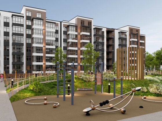 1-кімнатна квартира 37,7 м2 з подвір'ям 35,2 м2. Амстердам Сквер, Білогородка, Амстердам Клубний, Бі