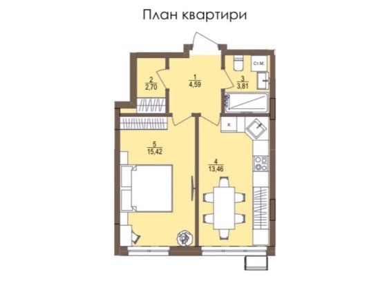 Продаж квартири 39.98кв м ЖК Смарт Резиденс Святопетровское