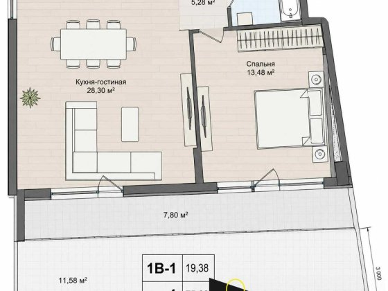 Продаж 1к квартири ЖК Park Lake City 1.5 Vita з внутрішнім двориком Підгірці