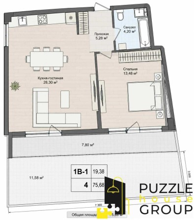 Продаж 1к квартири ЖК Park Lake City 1.5 Vita з внутрішнім двориком - фото 1