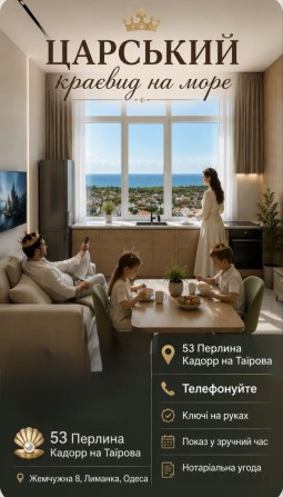 ‼️ЦЕНА СНИЖЕНА ‼️ Прямой вид на Море 2-комнатная квартира 53 Жемчужина Кадорр Таирова Лиманка Одесса - фото 1