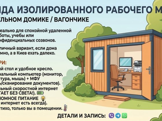 Автономный микро-офис в аренду Гнідин Гнедин
