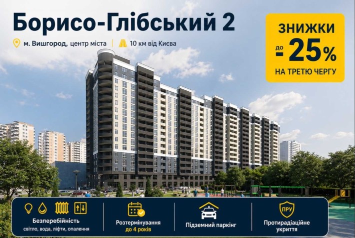 Власний бізнес в центрі Вишгорода! Нове будівництво в ЖК Борисо-Глібський 2, секція №3.  Розтермінув - фото 1