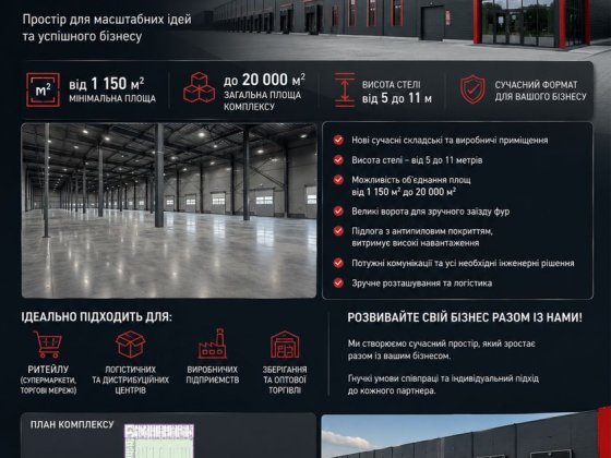 ПРОДАЖ КОМЕРЦІЙНОГО ПРИМІЩЕННЯ 1150 м²  Можливе планування під ваш бізнес! Луцьк