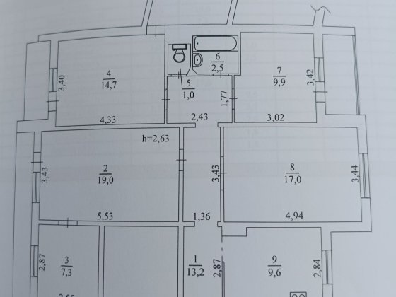 Продам 1/5 частини 5-кімнатної квартири Киев