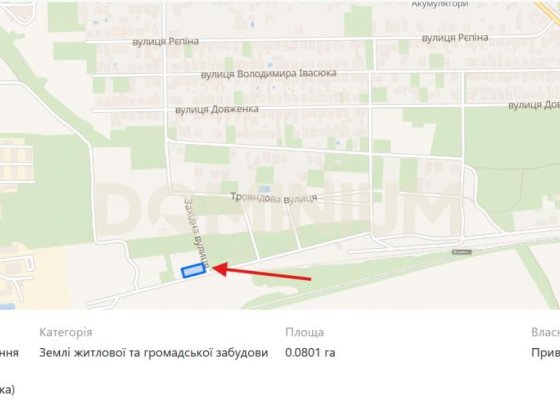 Продаж земельної ділянки у м. Виноградів, вул. Західна Виноградів