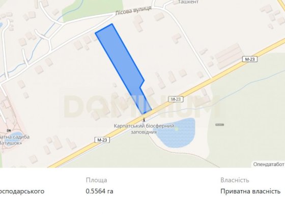 Земельна ділянка біля санаторію Теплиця Виноградів