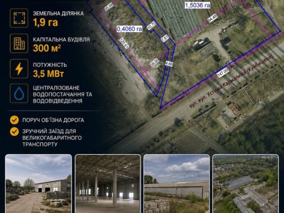 Продам земельну ділянку з великими потужностями електроенергії Каменец-Подольский