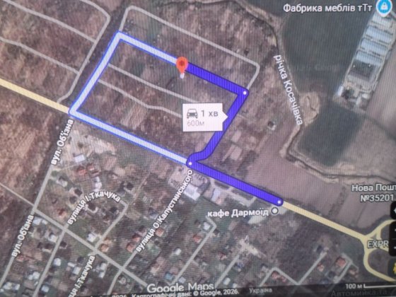 Земельна ділянка  біля Коломиї   пл. 5.5 сот , прямокутної форми Коломыя