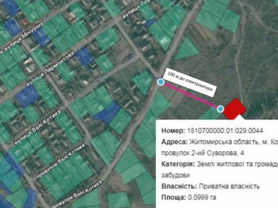 Продам земельну ділянку м. Коростень,р-н Бровар Коростень