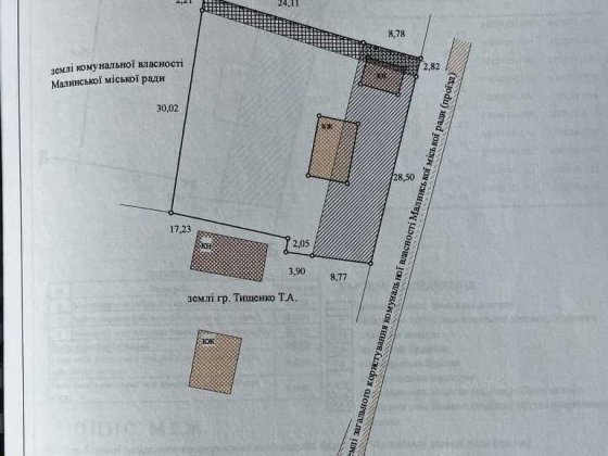 Продам земельну ділянку під забудову (10 сот). по вул. Городищанській Малин