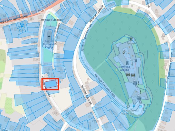 земельна ділянка 0.0727 га, м.Мукачево, Паланок Мукачево