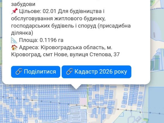 Земельна ділянка під забудову Нове