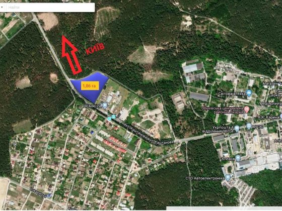 1,86 Га біля Обухова під забудову | Від власника, без комісії | Можлива спільна участь та обмін на к Обухів