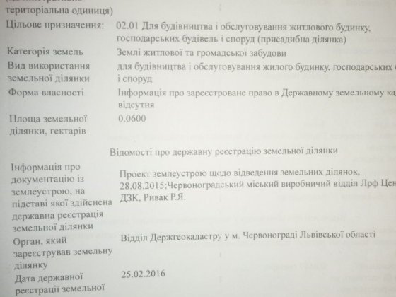 Продається земельна діляка Шептицкий
