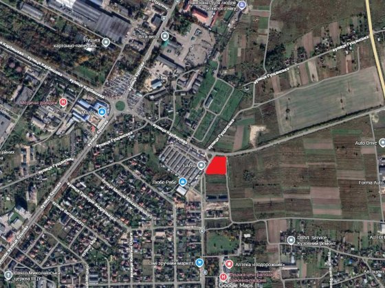 Продаж ділянки 0,3720га, біля ЛУЦЬКОГО АВТОРИНКУ! Під СТО, мийку, АЗС, стоянку і подібне! Липины