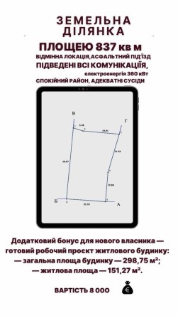 Земельна ділянка для будівництва житлового будинку - фото 1