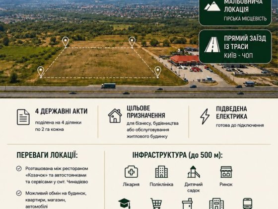 Ексклюзив 8 ГА ділянка траса Киів -Чоп Чинадиево