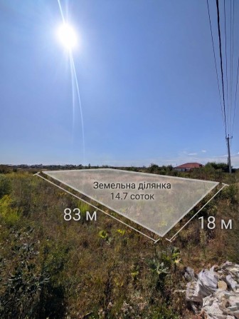 Ділянка у Крихівцях, 14,7 сотих. 18м - 83 м, біля с.т. Керамік, електрика біля ділянки _RR - фото 1
