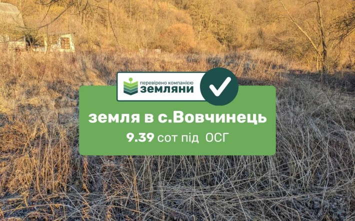 Продаж земельної ділянки під ОСГ, площа 9,39 сотки с.Вовчинець (5) - фото 1