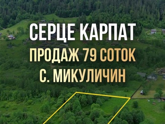 Продаж земельної ділянки в Карпатах с. Микуличин 79 сот. ОСГ хороший доїзд поруч електроенергія непо Микуличин