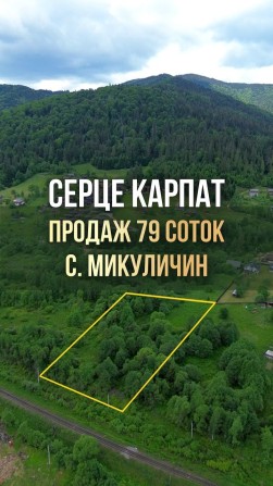 Продаж земельної ділянки в Карпатах с. Микуличин 79 сот. ОСГ хороший доїзд поруч електроенергія непо - фото 1