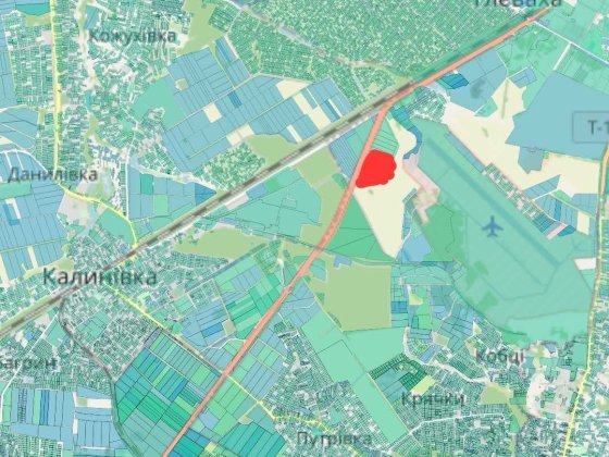 Фасадна на Одеську трасу ділянка 12,64 га під логістику, виробництво Глеваха
