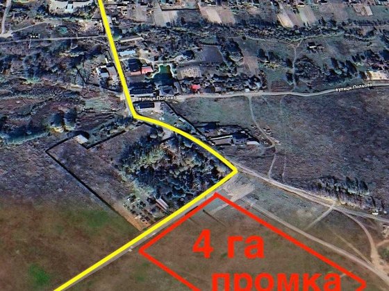 Ділянка 4Га під виробництво, логістику! Житомирське направлення Березівка