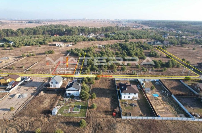 Бобриця продаж земельної ділянки 6.2 сотки 13 кВт світла Поруч ліс озера - фото 1