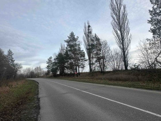 Фасад Бишівської траси уздовж фасада  ділянка 121 сотка Горбовичи