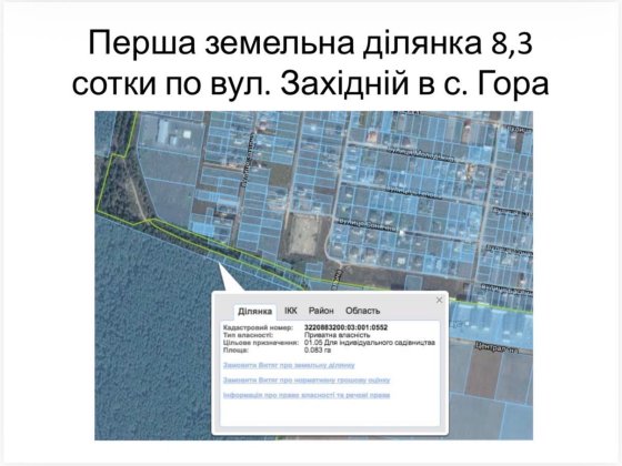 Продаж двох земельних ділянок