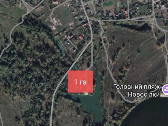1 га на березі озера, біля Десни, с. Новосілки Новоселки