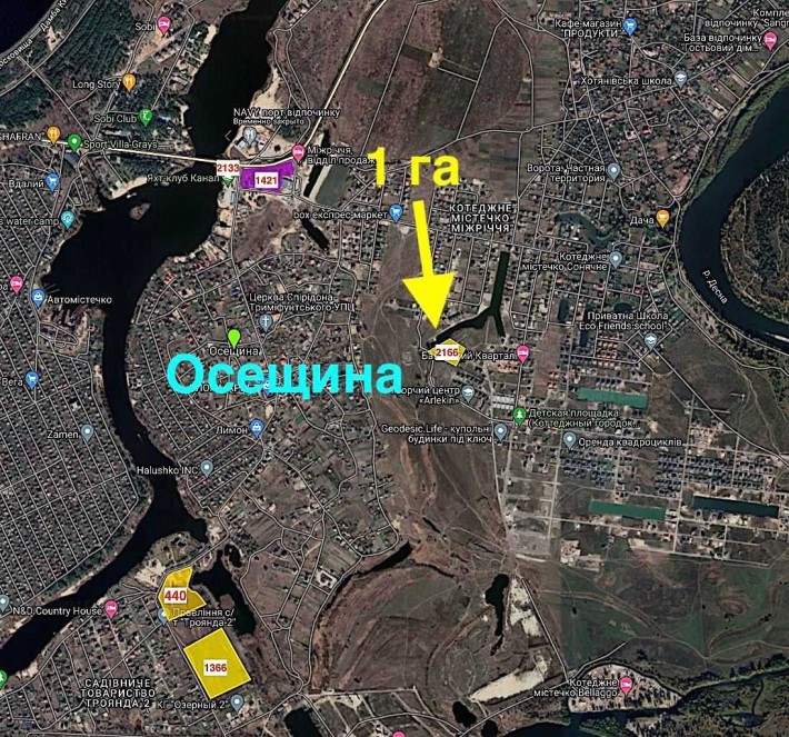 Ділянка з виходом на озеро! Перша лінія! Площа 1Га - фото 1