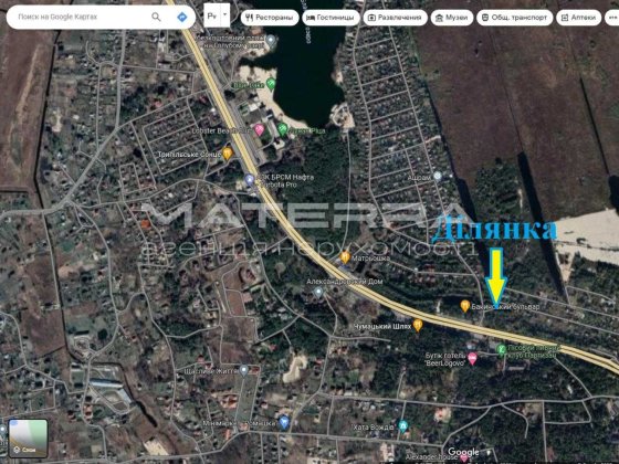 Фасад Дніпровського шосе Продаж ділянки під бізнес 47 соток Романків
