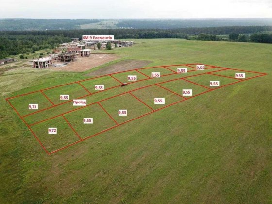 • Перспективна земельна ділянка 1,5 га --> 2,5 км до Хотова чи Лісників, поруч КМ "9 елементів" Хотов