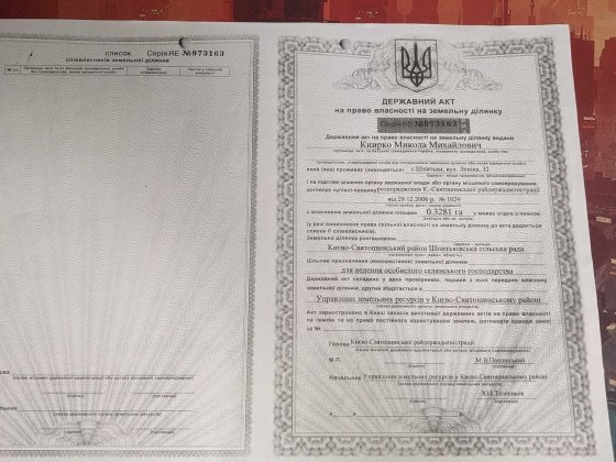 Продаж земельної ділянки Шпитьки