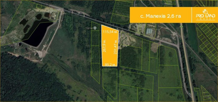 Продаж ділянки с. Малехів 2,6 га з проєктом та палевим полем під нього - фото 1