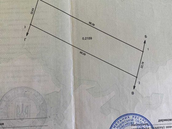 Земельна ділянка 21,5 під ОСГ у с.Давидів Давидів