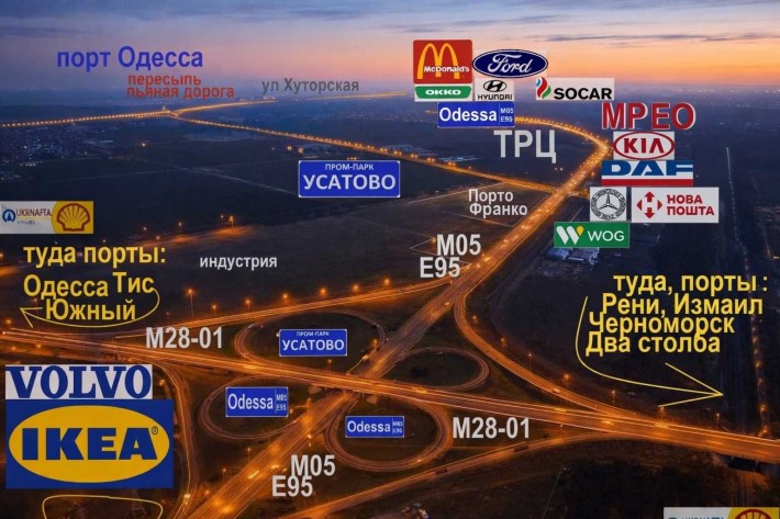36Га. пп Усатово Одесса промзона. Жд ветка, дорога, свет, вода, газ - фото 1