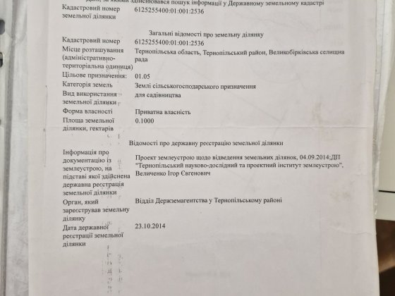 Земельна ділянка Великі Бірки 10сот. Великі Бірки