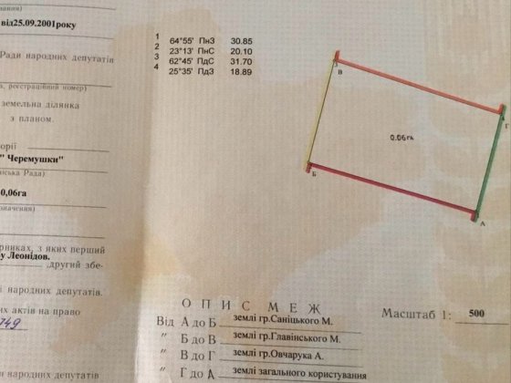 Земельна ділянка 6 сотих забудова+ 4 сотих(город) Дунаевцы