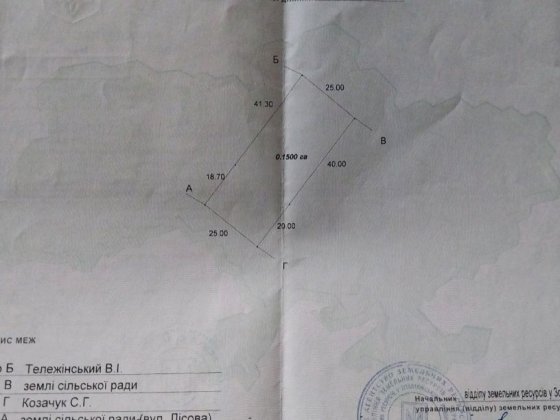 Продаж земельної ділянки в селі Благодатне. Благодатное